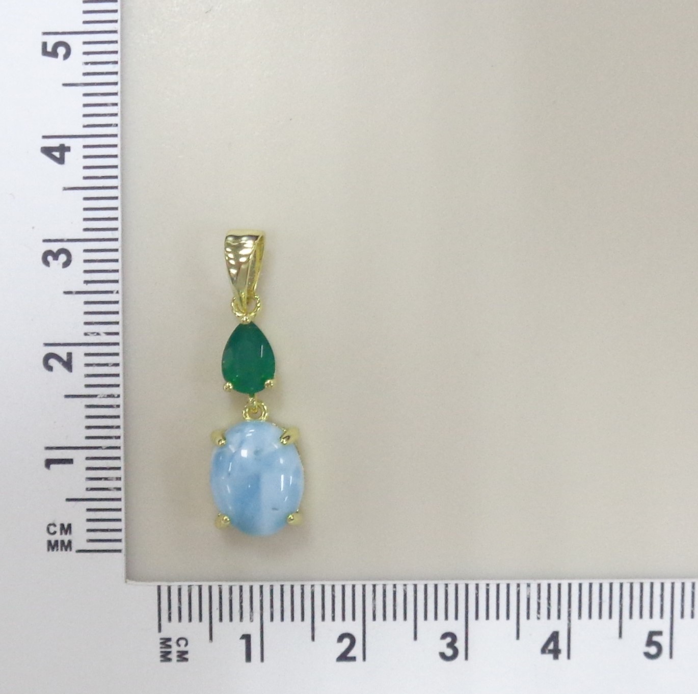 Серебряная подвеска с ларимаром и агатом